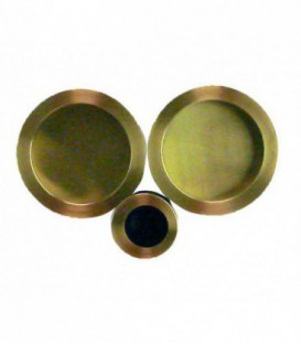 Poignée à encastrer 52 mm laitonné satiné acier pour porte coulissante ou galandage