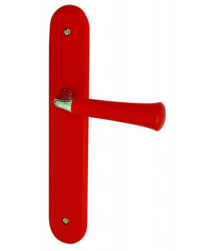 Ensemble de poignées de porte sur plaque MADEIRA Rouge - 1001poignées -  Votre spécialiste de la poignée de porte