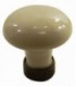 Bouton de meuble en porcelaine de Limoges BEIGE sur cuvette rouillé ciré D.35mm