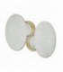 Poignée double OVALE porcelaine de LIMOGES blanche/laiton poli grand modèle