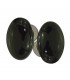 Poignée double OVALE porcelaine de LIMOGES noir brillant sur cuvette nickelée brossée
