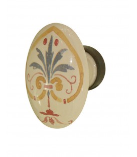Bouton meuble Ovale FLORENCE porcelaine de Limoges