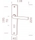 Ensemble/Plaque EASY Inox Mat Serrure 195 mm