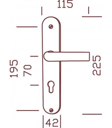 Ensemble/Plaque ECUME Inox Mat Cylindre 195