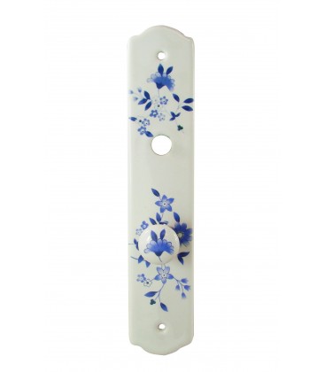 Plaque propreté Sans Trou Fleurs Bleues 210 mm porcelaine de LIMOGES blanche