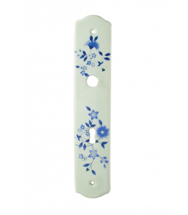 Plaque propreté Sans Trou Fleurs Bleues 210 mm porcelaine de LIMOGES blanche