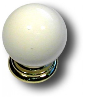 Bouton de meuble zamack blanc embase chromée D.24