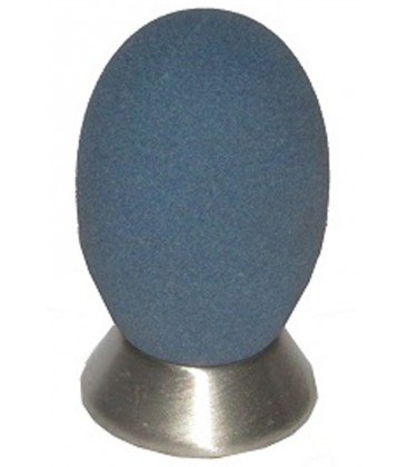 Bouton de meuble résine sable bleu embase satinée D.20