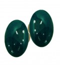 Poignée double OVALE porcelaine de LIMOGES Vert anglais BRITISH RACING GREEN GM sur laiton poli