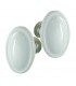 Poignée double DIRECTOIRE ovale porcelaine de LIMOGES Blanc
