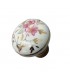 Bouton de meuble en porcelaine, filet OR motif Fleur D.35mm