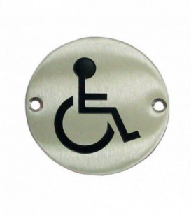 Plaque de porte picto "Handicap" inox brossé