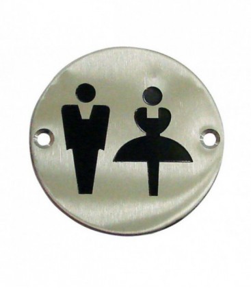 Plaque de porte picto "Homme/Femme" inox brossé