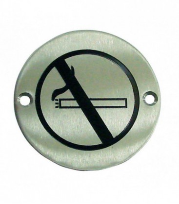 Plaque de porte picto "Ne pas fumer" inox brossé