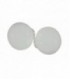 Poignée double ROND D.50 mm pour porte intérieure porcelaine de LIMOGES Blanc sur laiton nickelé brillant