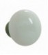 Bouton simple ROND D.50 mm pour porte intérieure porcelaine de LIMOGES blanc sur gris cémenté